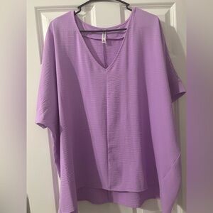 Zenana XL Woven top with Dolman Sleeve